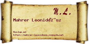 Mahrer Leonidász névjegykártya